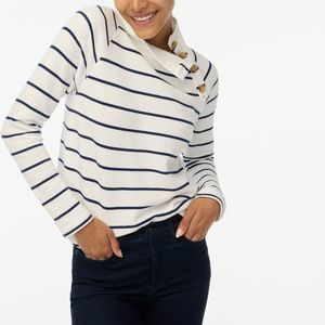 COPY - (Sz. 2X)- NWT J. Crew Factory Striped wide button-collar pullover sweats…